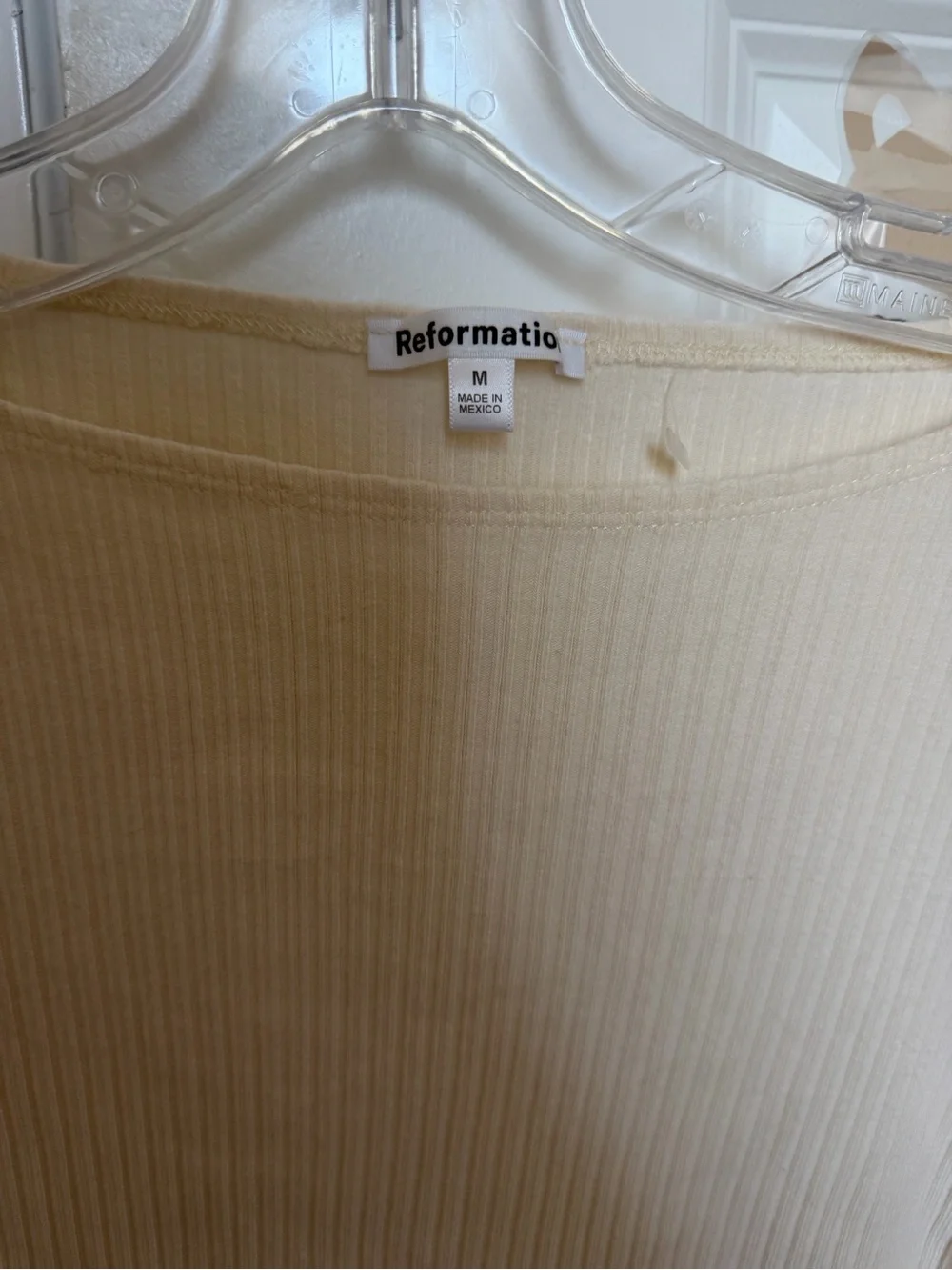 Reformation Miller KnitLong Sleeve Top | Cream | Size Medium | Sustainable Basic